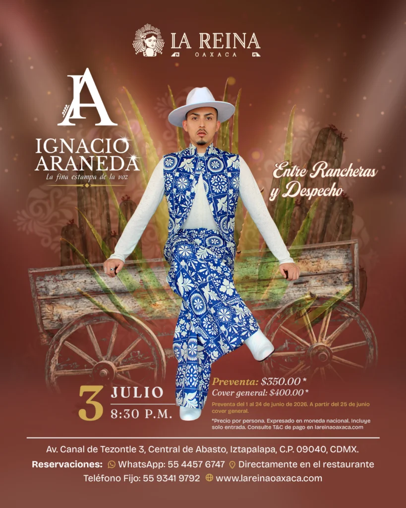 Ignacio Araneda en concierto Entre Rancheras y Despecho en La Reina Oaxaca CDMX el 3 de julio