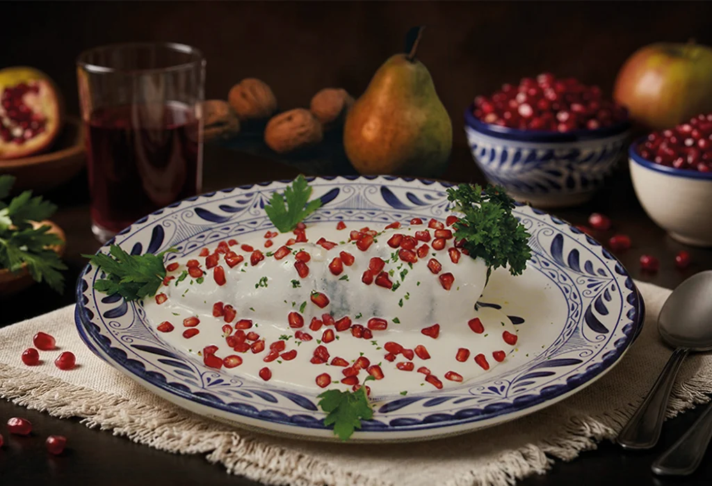 Chile en Nogada tradicional de la temporada 2026 en La Reina Oaxaca, CDMX