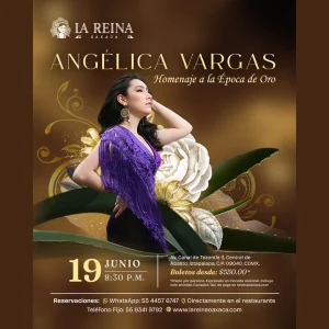 Concierto Angélica Vargas Homenaje a la Época de Oro en La Reina Oaxaca Iztapalapa CDMX 19 de junio 8:30 pm música mexicana en vivo